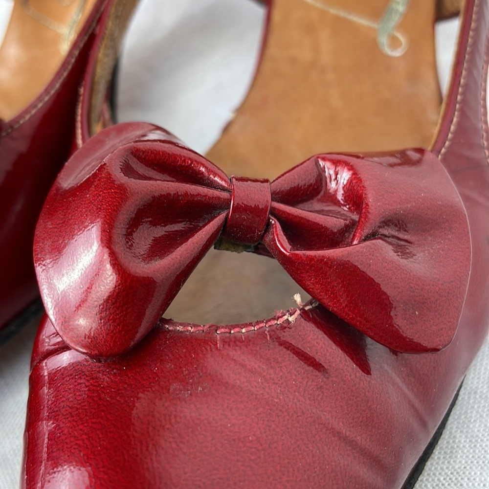 Rare Vintage Levinson’s Signature Collection Candy Apple Red Patent Shoes 60s - Picture 3 of 16